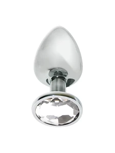 Image of the Plug Anal Métal Diamant S by Attraction, a stainless steel sextoy with white rhinestones