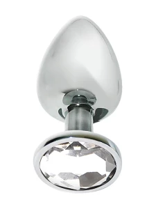 Abbildung des Metall Plugs Diamant XL Attraktion aus Edelstahl mit weißem Strassstein