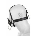 BDSM gag with chinstrap and padlockable nuchal strap