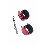 Lola handcuffs in red wetlook material for BDSM games