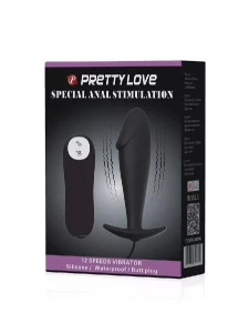 Image of Pretty Love vibrating plug in black silicone