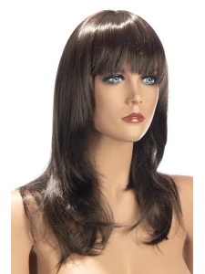 Femme portant la Perruque Chatain Kate de World Wigs