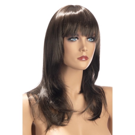 Woman wearing the Kate shag wig from World Wigs