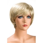 Image de la perruque courte Sofia de World Wigs, blonde élégante avec mèche effilée