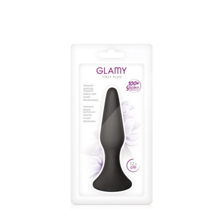 Image of the Glamy First M Anal Plug in black silicone