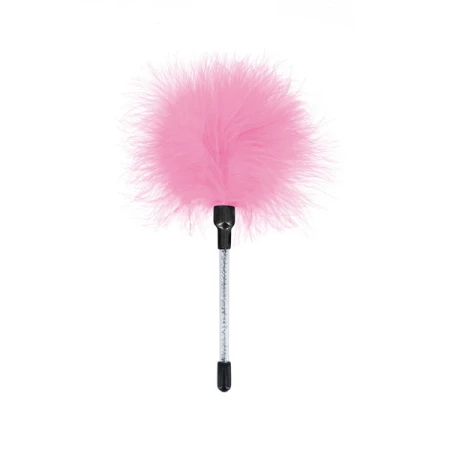 Mini plumeau érotique Sweet Caress rose avec strass