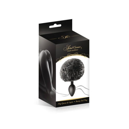 Image of the Black Soft Anal Silicone Plug with Rabbit Tail by Sweet Caress