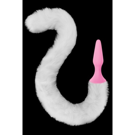Plug anale in silicone Sweet Caress con coda di gatto rosa