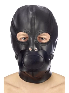 Image of the Fetish Tentation BDSM bonnet with adjustable Spandex mouth guard
