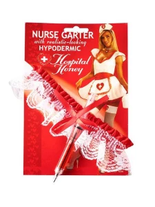 Sexy Krankenschwester Strumpfband'mit Spritze von Fun Novelties