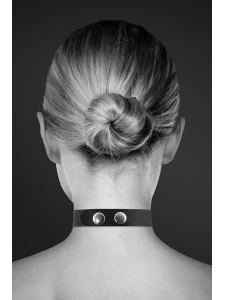 Bild der BDSM SLAVE Halskette aus schwarzem Leder von Schmuck Für Dich
