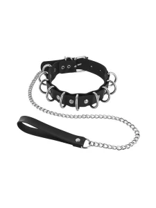BDSM necklace with rings and rivets by Fetish Tentation
