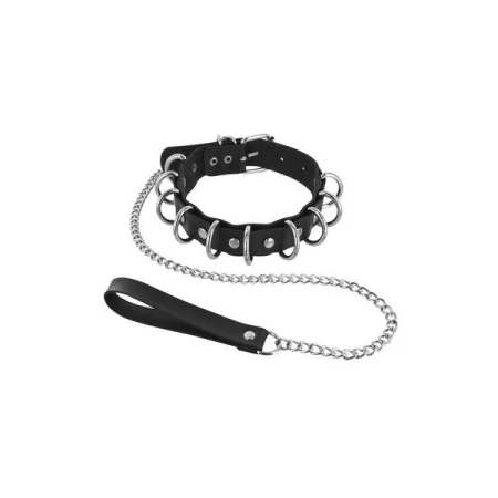 BDSM necklace with rings and rivets by Fetish Tentation