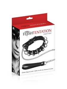 Collana BDSM con anelli e rivetti di Fetish Tentation