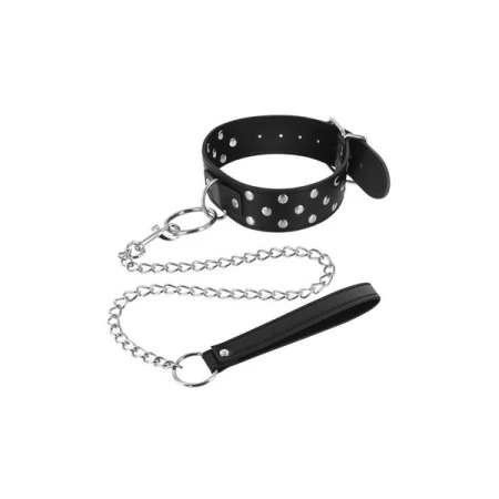 Halsband und Leine schwarz BDSM Fetish Tentation