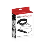 Halsband und Leine schwarz BDSM Fetish Tentation