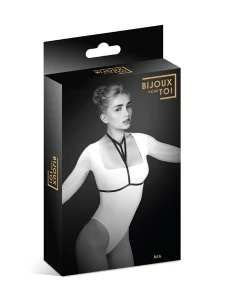 Harnais de corps sexy Mia par Bijoux Pour Toi en polyester élastique noir