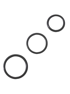 Image of the set of 3 Spartacus Black Rubber Cockrings