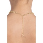 Image of the Audrey Gold Strass Necklace, an elegant and refined piece of body jewellery by Bijoux Pour Toi