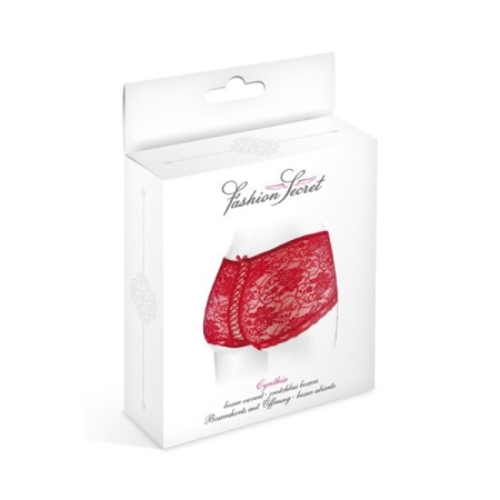 Red Cynthia open boxer shorts from Fashion Secret with lace and floral motifs