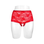 Red Cynthia open boxer shorts from Fashion Secret with lace and floral motifs