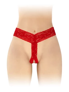 Immagine del perizoma aperto in pizzo rosso di Fashion Secret, una scelta perfetta per aggiungere un tocco di seduzione al vostro abbigliamento intimo.