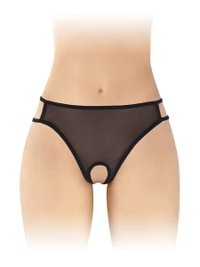 Image de la Culotte Ophélia ouverte noire, lingerie sexy femme par Fashion Secret