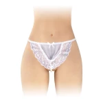 Image of Katia Pearl Thong by Fashion Secret, sexy white lace lingerie with stimulating pearls