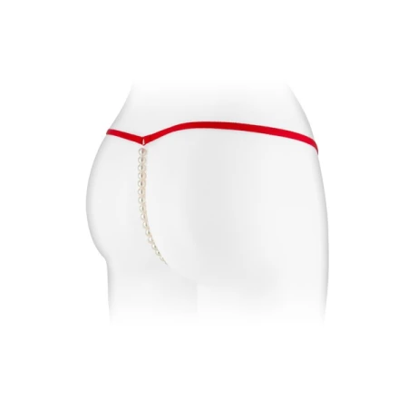 Red thong with Venusina beads by Fashion Secret