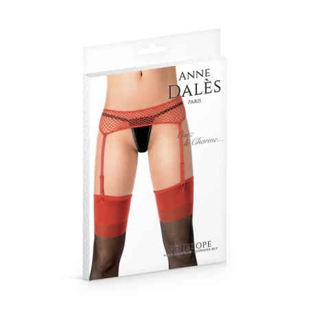 Porte-Jarretelles sexy Anne Dalès Miss Penelope en rouge résille