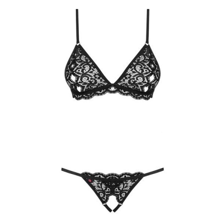 Image of the Obsessive open lace set in beautiful black lace