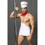 Homme portant la Tenue de Cuisinier Blanc de la marque Paris Hollywood