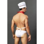 Homme portant la Tenue de Cuisinier Blanc de la marque Paris Hollywood