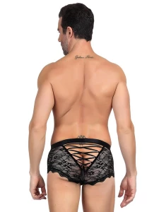 Image of the Paris Hollywood Openwork Lace Boxer Brief