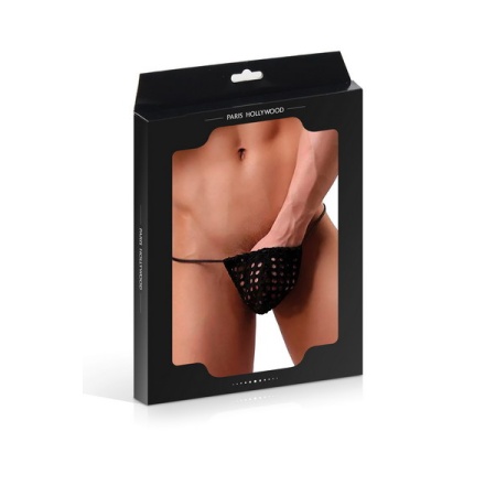Image of the Black String Thong by Paris Hollywood, sexy lingerie for men