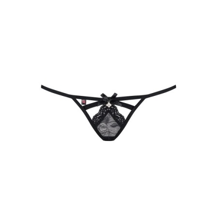 Image of Obsessive Black Thong 818-THO-1 with Jewel