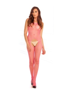 Woman wearing a Fluorescent Pink Bodystocking by René Rofé
