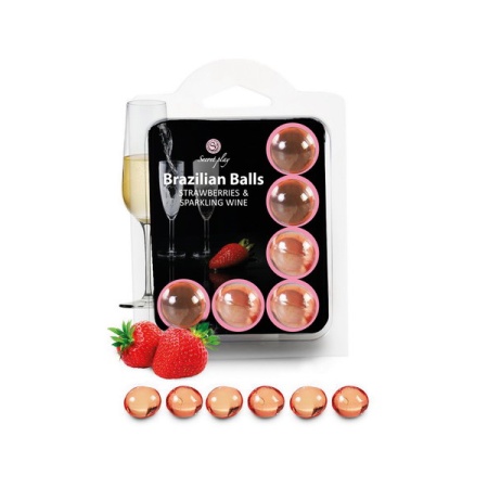 Secret Play Brazilian balls flavoured with strawberry and champagne