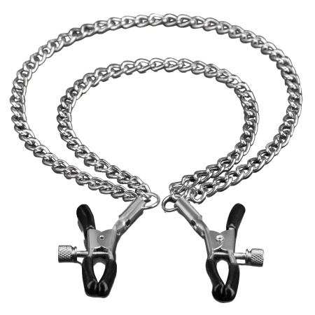 Adjustable breast clamps with chain from STEAMY SHADES