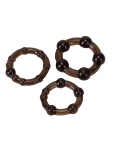 Set of 3 Black Penis Rings by Seven Creations