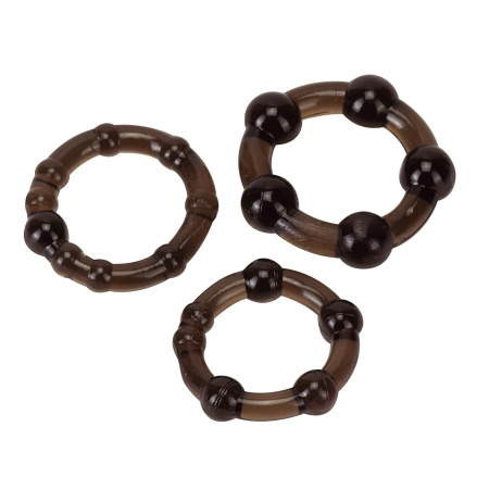 Set of 3 Black Penis Rings by Seven Creations