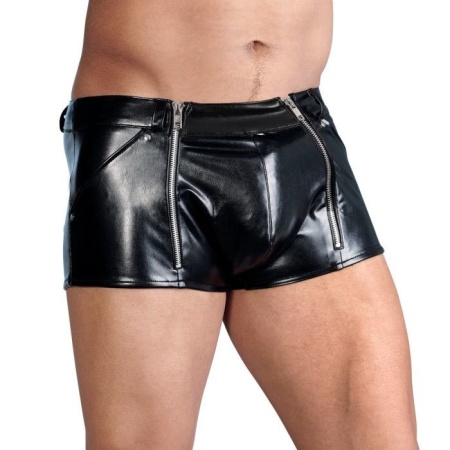 Man wearing Svenjoyment Sensual Boxer shorts in imitation leather
