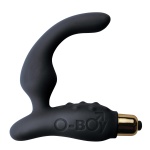Image of the Silikon O-Boy vibrator from Rocks Off, a black silicone prostate stimulator