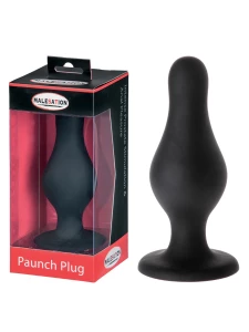 Image of Anal Malesation Plug - Paunch Plug in black silicone