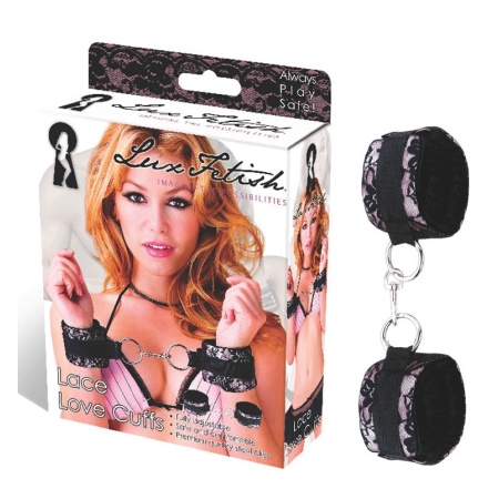 Image of LUX FETISH Luxury Pink Lace Handcuffs