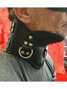 Black Leather Brutus Binding Collar for BDSM Games