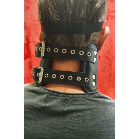 Black Leather Brutus Binding Collar for BDSM Games