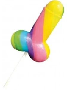 Sucette géante en forme de pénis multicolore de la marque Spencer-Fleetwood