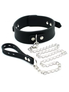 BDSM Halsband mit Metall-Leine von Rimba, Dominanz-Accessoire