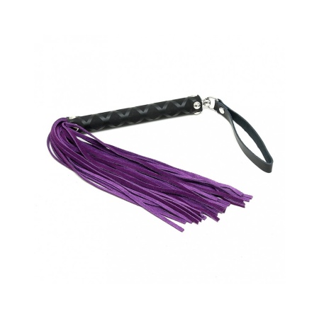 Rimba Small Whip with Purple Leather Straps - BDSM Accessory